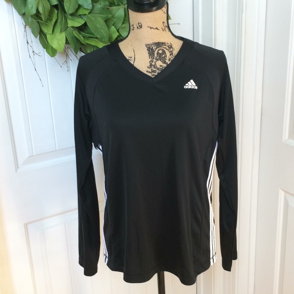 Adidas black long sleeve large workout top